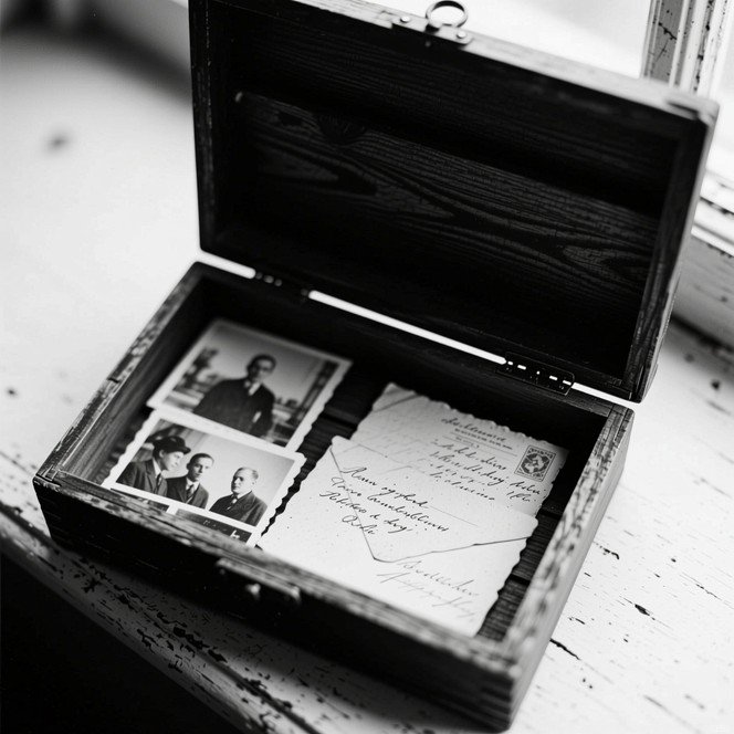 Questions to ask your parents — an old photograph and keepsakes representing preserved memories