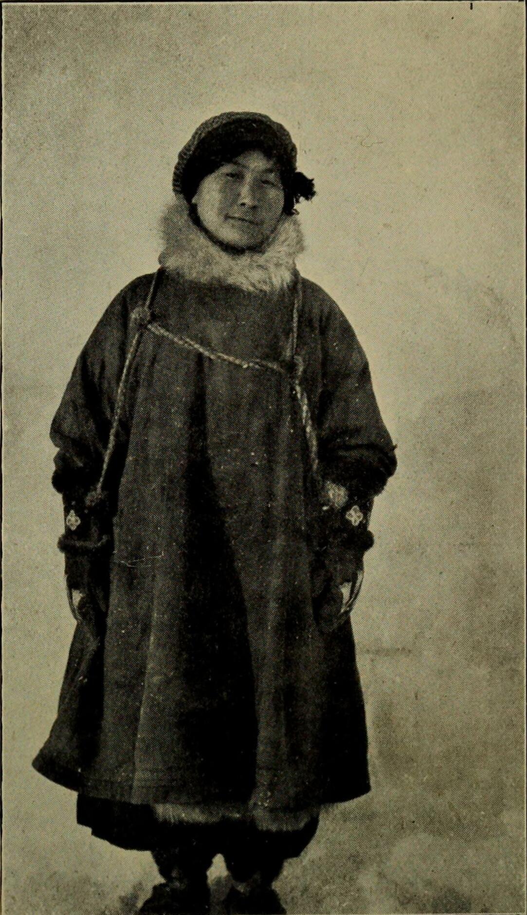 Ada Blackjack in winter fur clothing on Wrangel Island, 1923