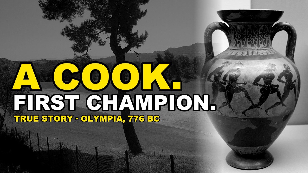 Ancient Greek amphora showing runners in a foot race