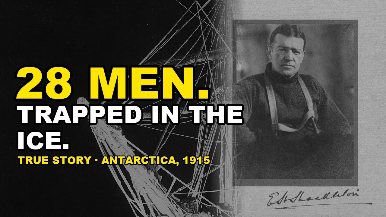 Ernest Shackleton and the Endurance trapped in the Antarctic ice